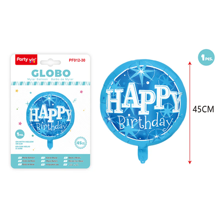 Globo Metal F.Cumple Celeste 45Cm 1