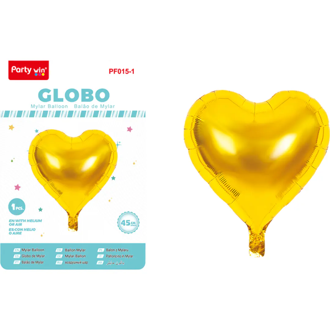 Globo Metal Corazon Dorado 45Cm 1