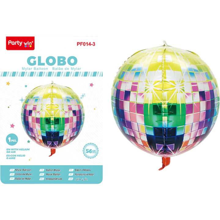 Globo Metal Disco Multicolor 56Cm 1