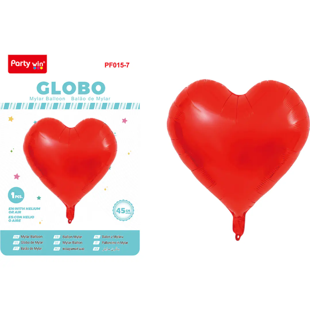 Globo Metal Corazon Rojo 45Cm 1