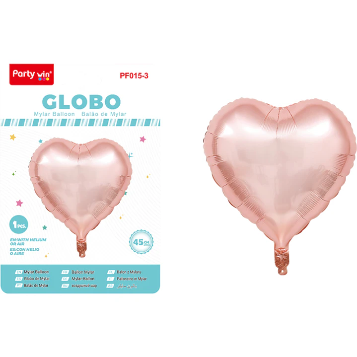 Globo Metal Corazon Rosadorado 45Cm 1