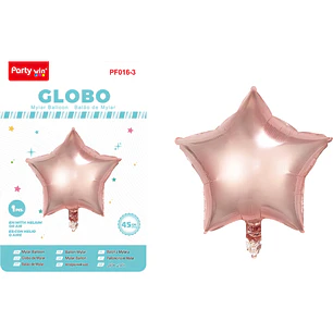 Globo Metalizado Estrellas Rosadorado 45Cm