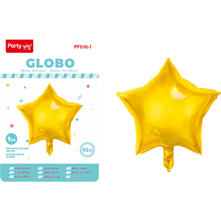 Globo Metal Estrellas Dorado 45Cm 1