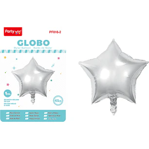 Globo Metalizado Estrellas Plateado 45Cm