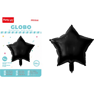 Globo Metal Estrellas Negro 45Cm