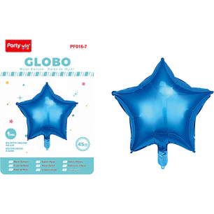 Globo Metal Estrellas Celeste 45Cm