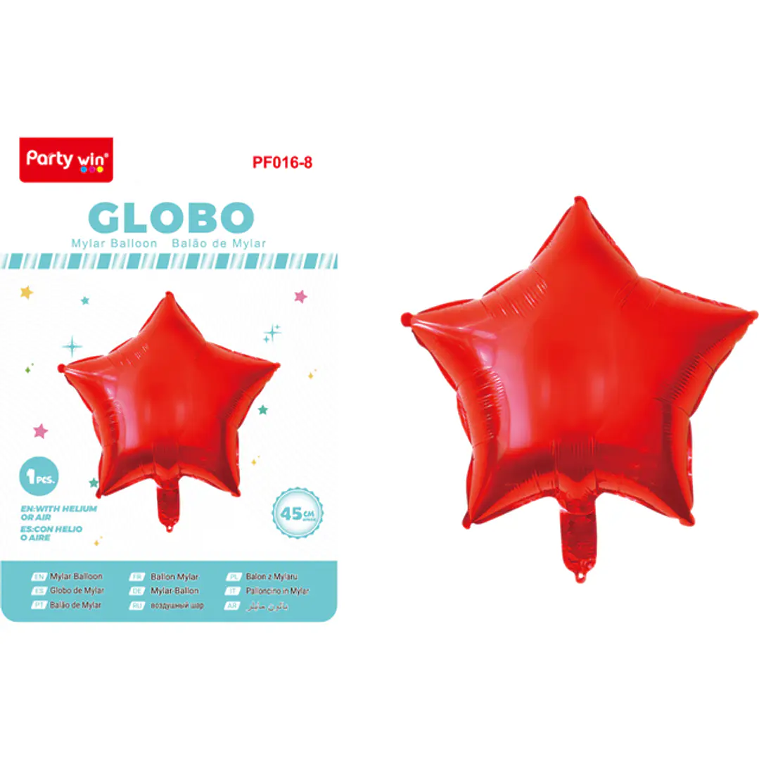 Globo Metal Estrellas Rojo 45Cm 1