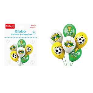 Globos Estampado Futbol 30Cm 6 Unidades