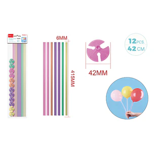 Varillas De Globo Surtidos 42Cm 12 Unidades