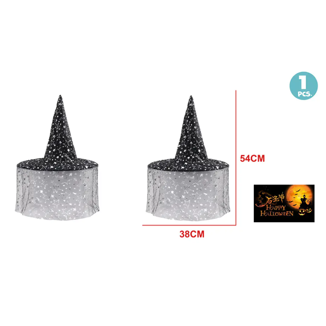Sombrero Bruja Halloween 54Cm 1