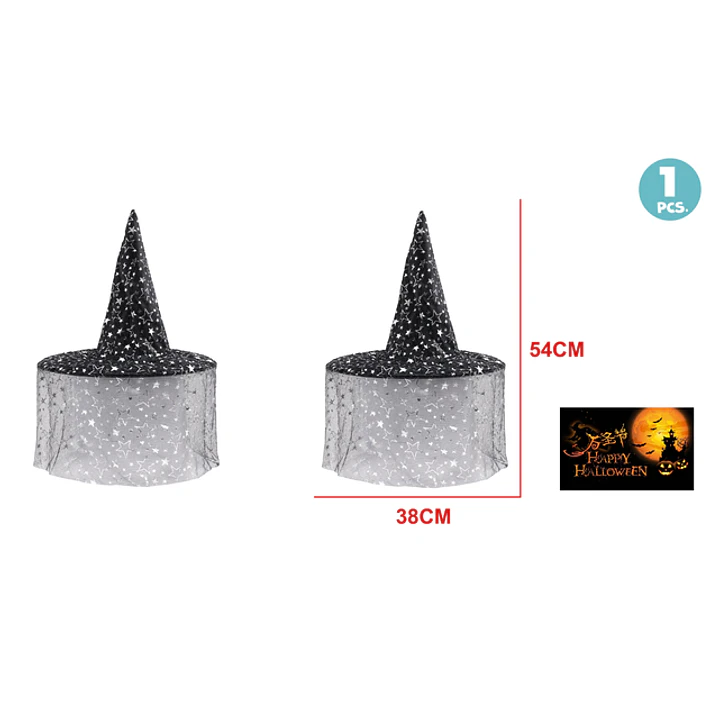 Sombrero Bruja Halloween 54Cm 1