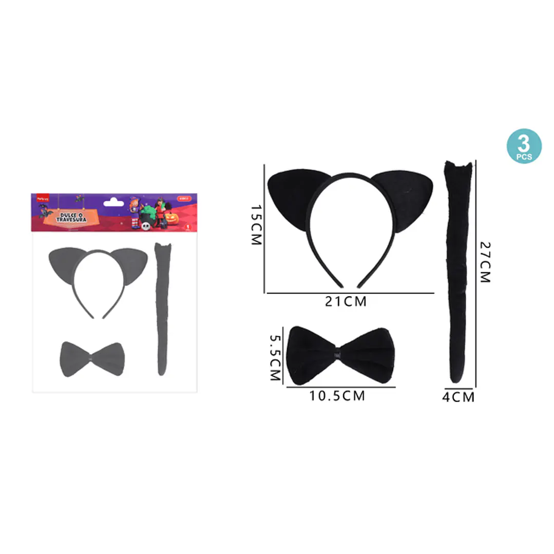Set De Gatito Para Halloween 3 Unidades 1