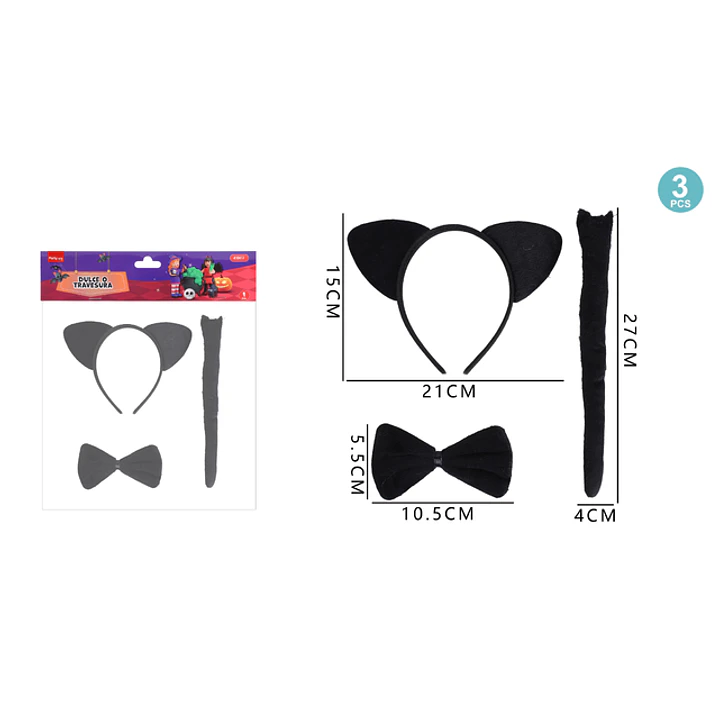 Set De Gatito Para Halloween 3 Unidades 1
