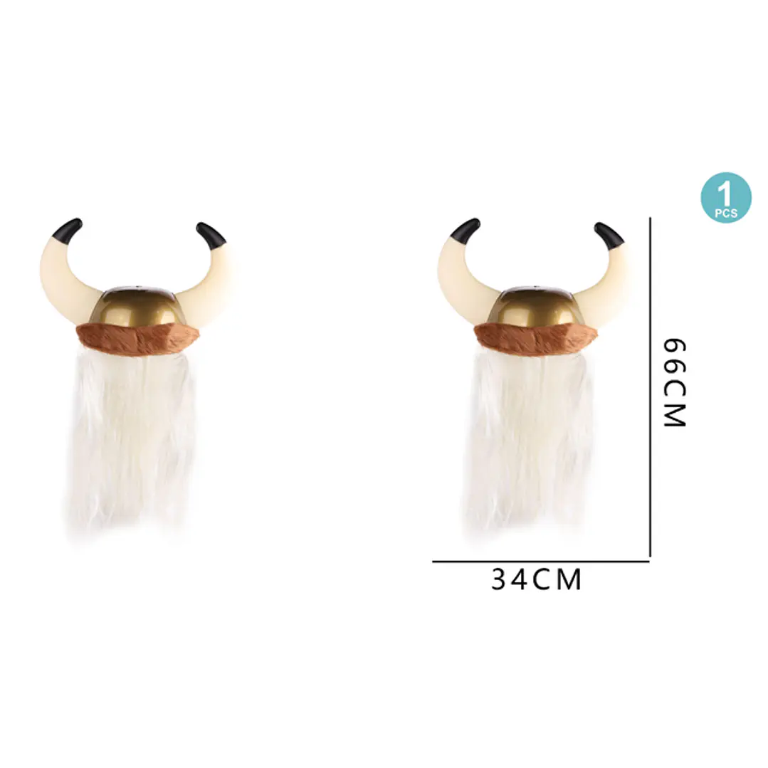 Gorro Con Cuernos&Pelos Vikingo Halloween 1