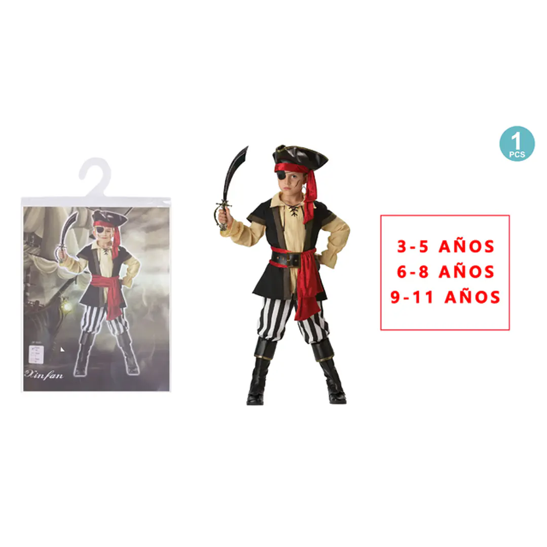 Disfraz De Pirata Talla Niños Halloween 1