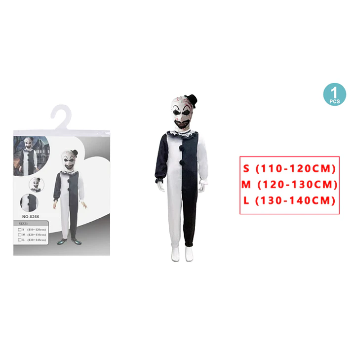 Disfraz Payaso Terrorífico Talla Niños Halloween 1
