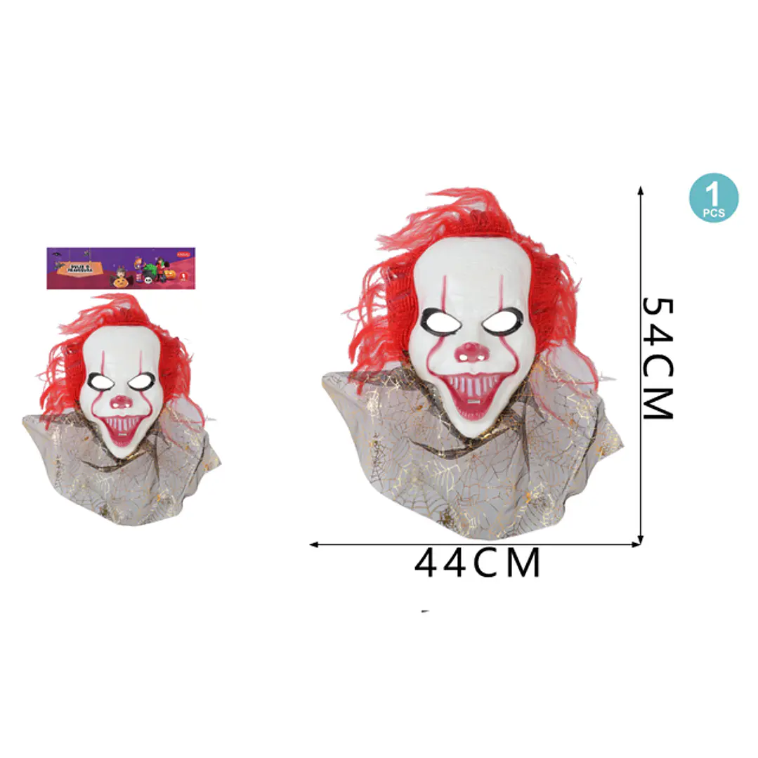 Mascara Payaso Pelo Rojo Halloween 1