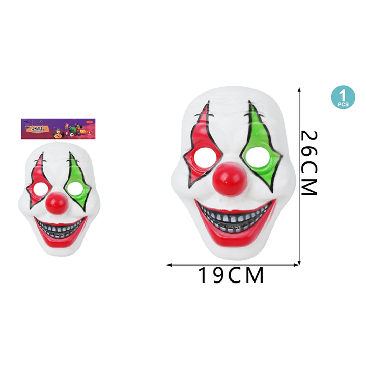 Mascara Payaso Rojo&Verde Halloween 1