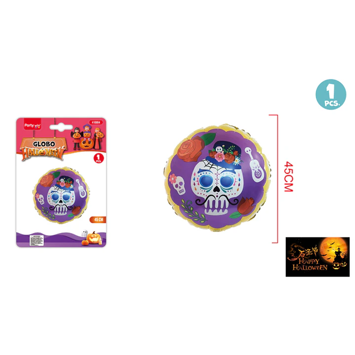 Globo Metalizado Catrín Halloween 45Cm 1