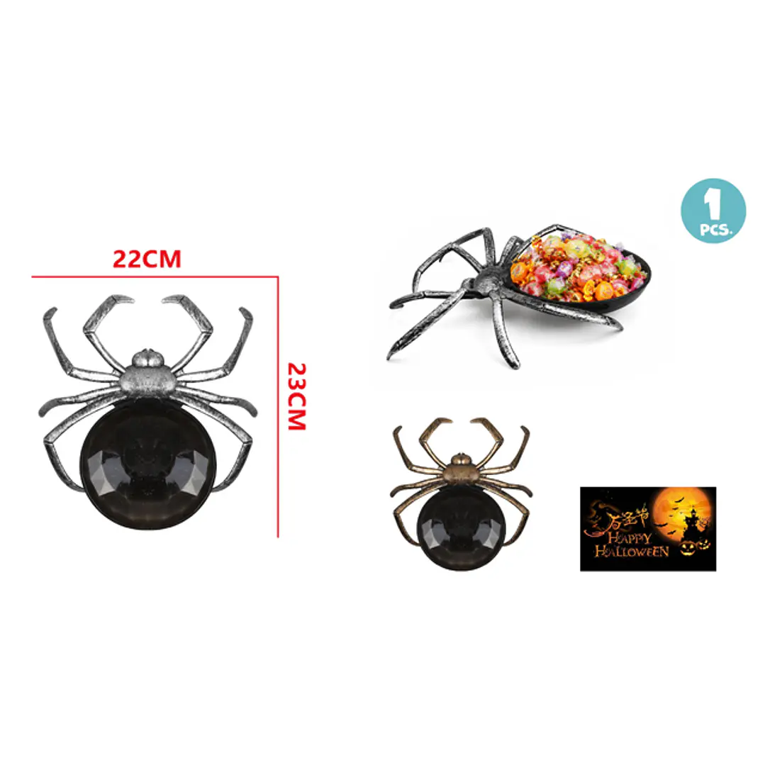Bandeja Plastico Araña Para Halloween 1