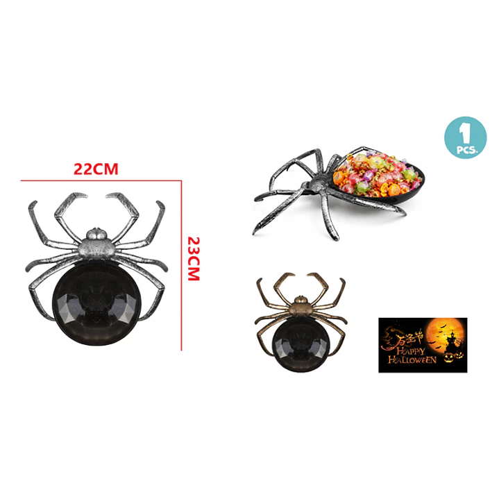Bandeja Plastico Araña Para Halloween 1