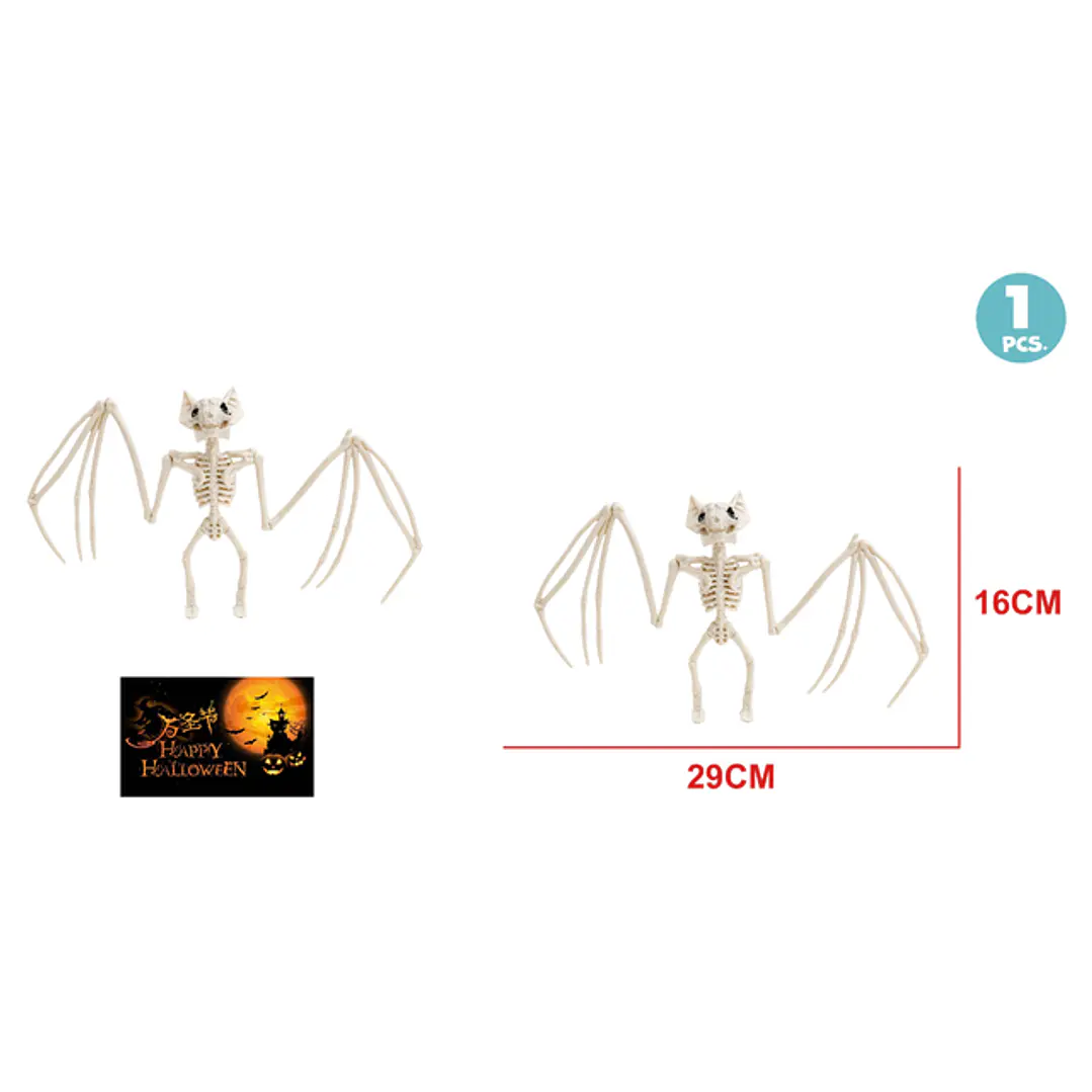 Esqueleto Murcielago Para Halloween 29Cm 1