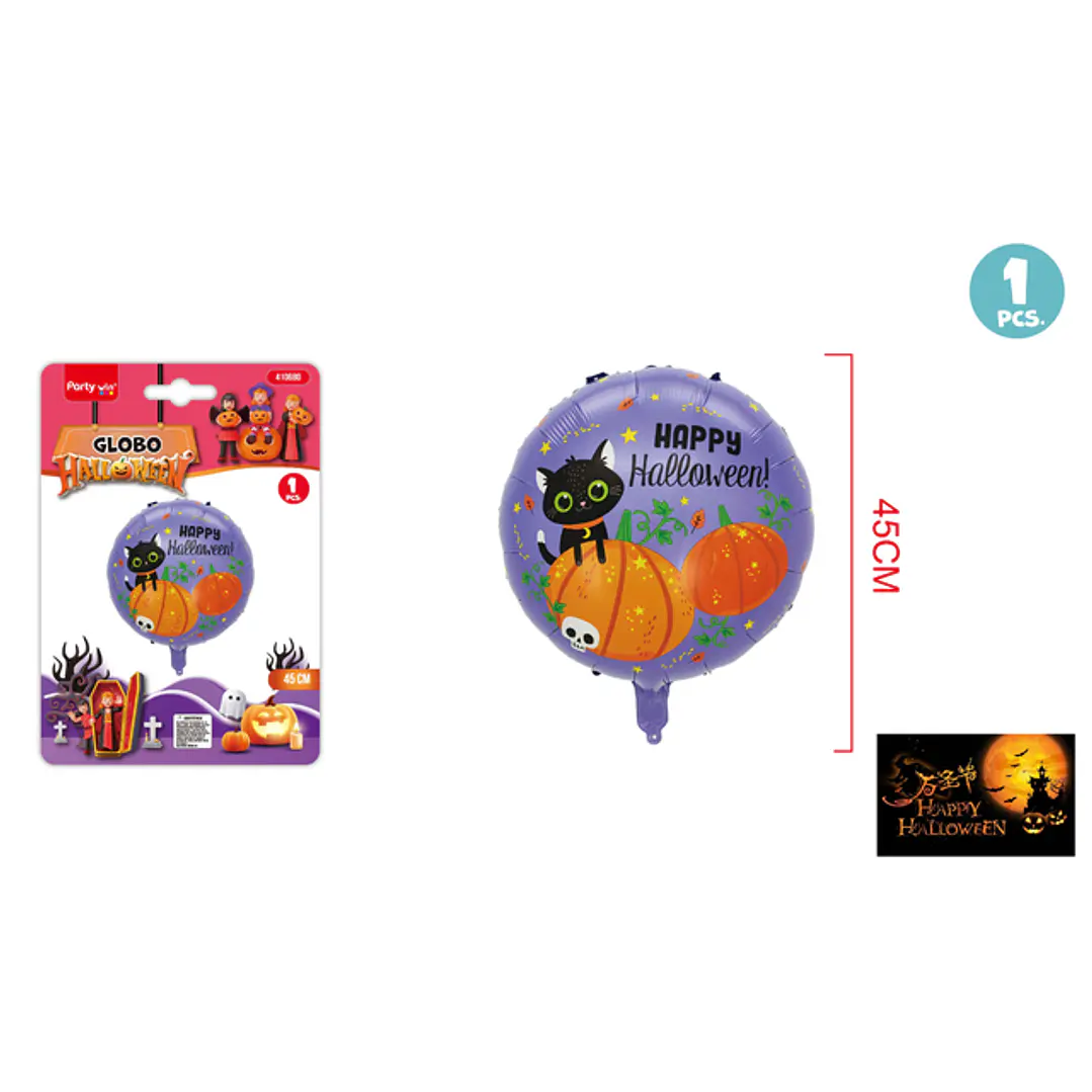 Globo Metalizado Happy Halloween 45Cm 1
