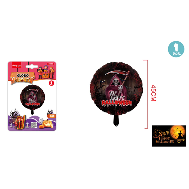 Globo Metalizado La Muerte Halloween 45Cm 1