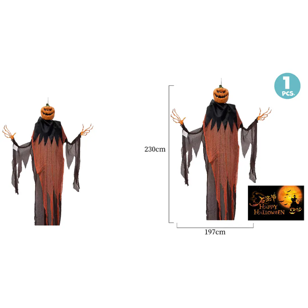 Colgante Calabaza Humano Halloween 230Cm 1