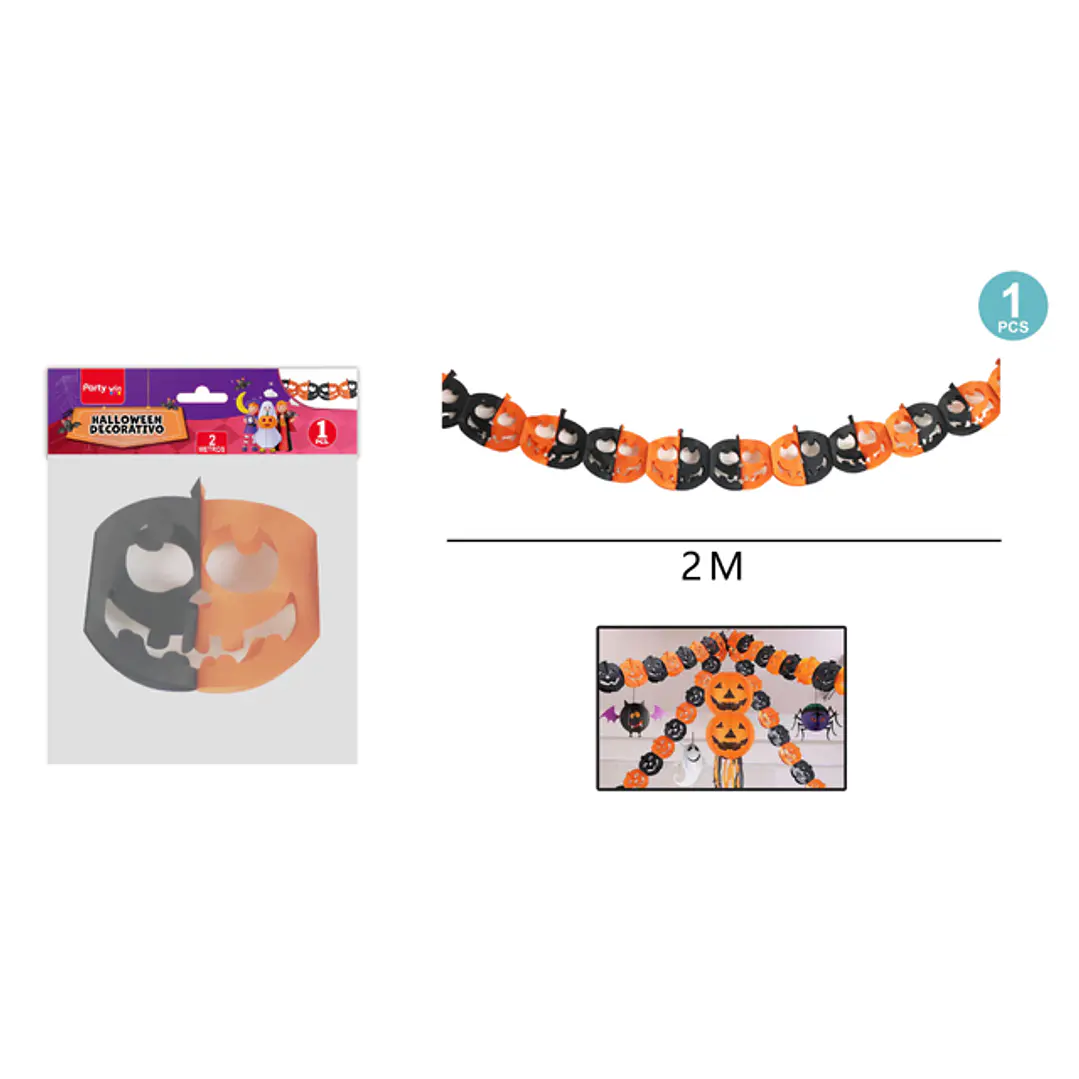 Guirnalda Forma Calabaza Halloween 2M 1