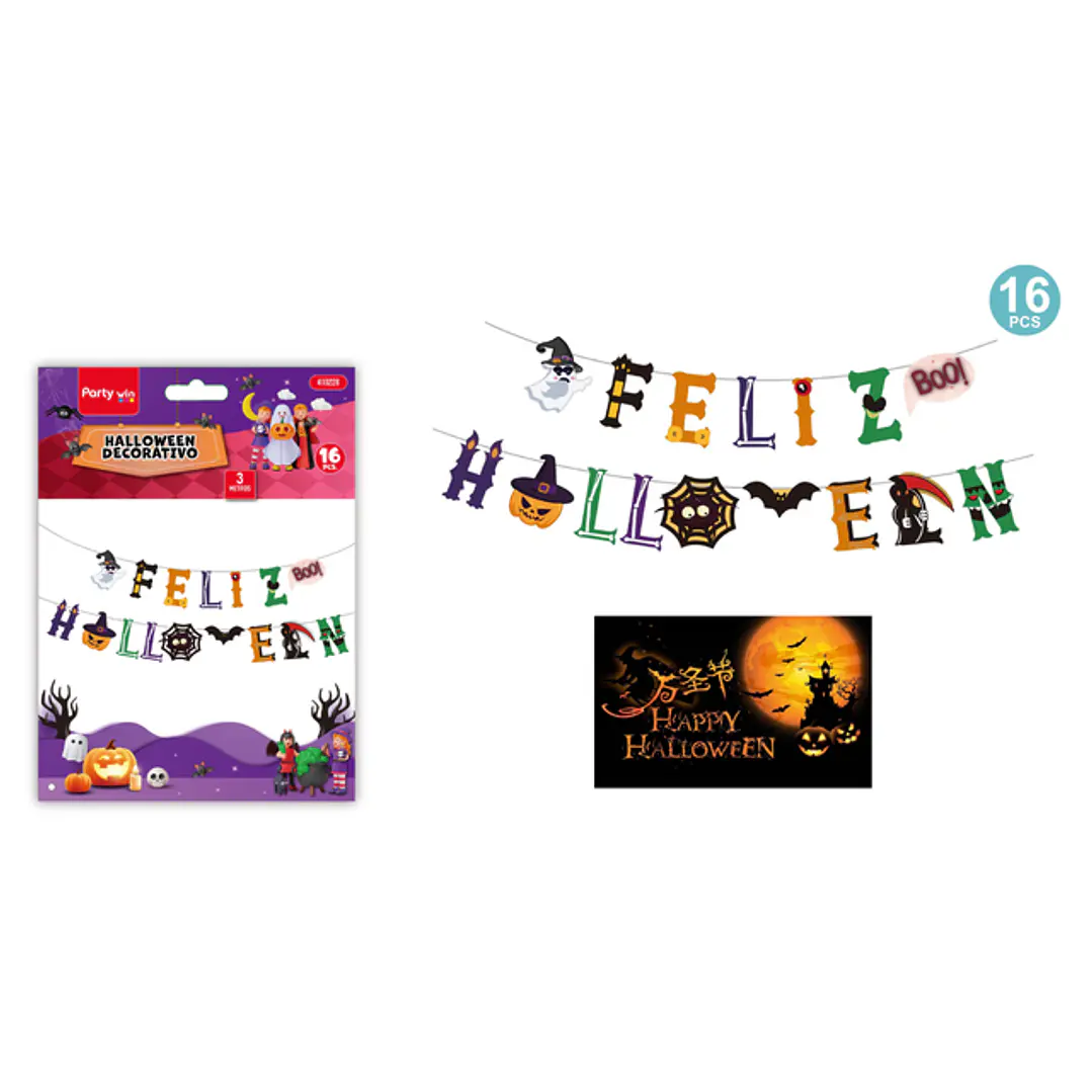Guirnalda Letras Feliz Halloween 16 Unidades 1