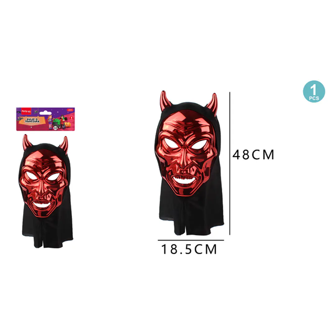 Mascara Con Capucha Diablo Rojo Halloween 1