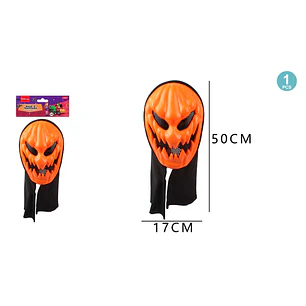 Mascara Con Capucha Calabaza Mala vida Halloween 50x17cm