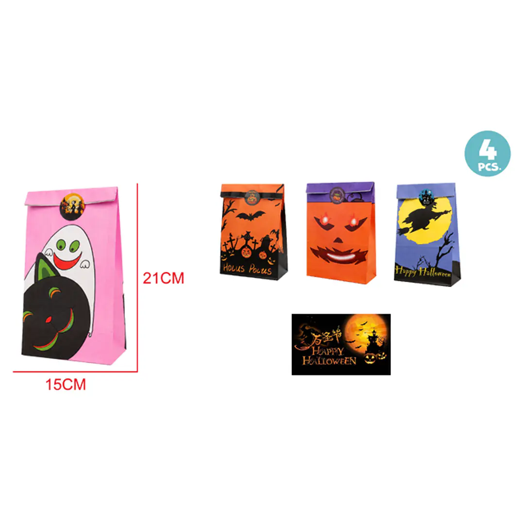 Bolsa De Papel Con Stickers Halloween 1