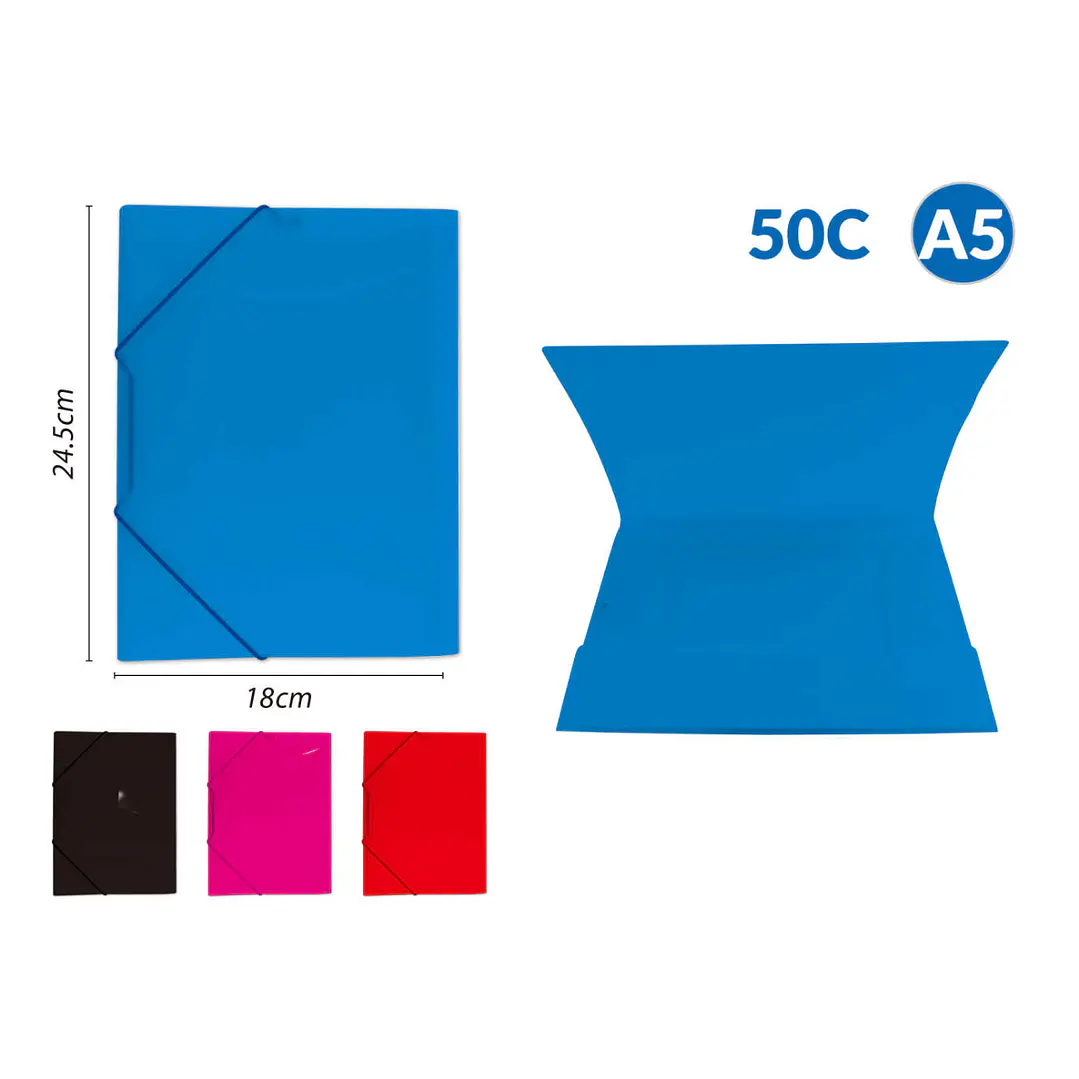 Carpeta Con Elastica Trasparente Colores A5 1