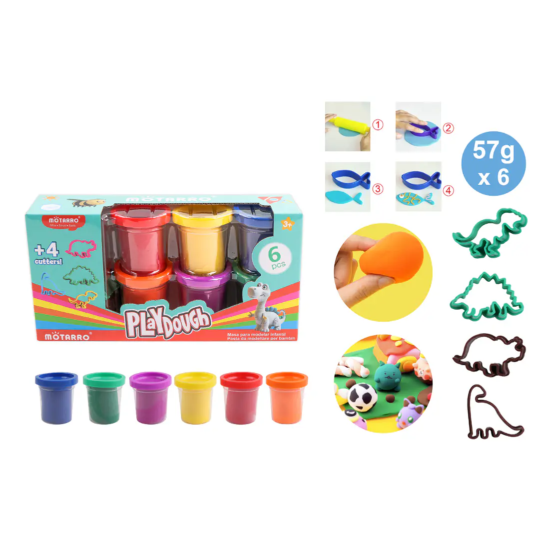 Plastilina De Harina Con Accesorios 6Pcs 57G 1