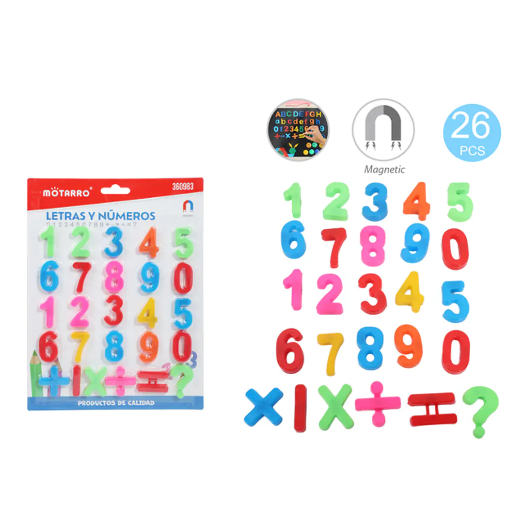 Numeros Magnetico Colores 26 Unidades 1