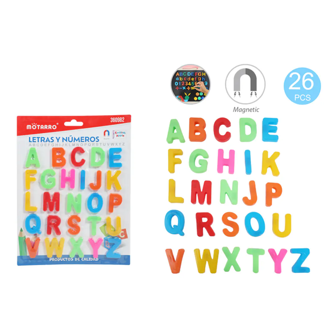Letras Magnetico Colores 26 Unidades 1