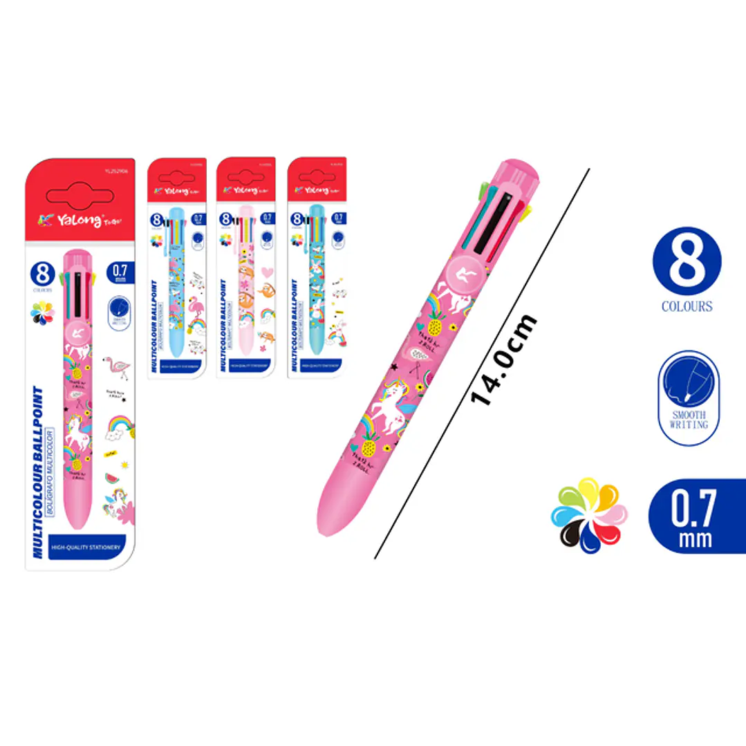 Boligrafo Multicolor 8 Colores 14Cm 1