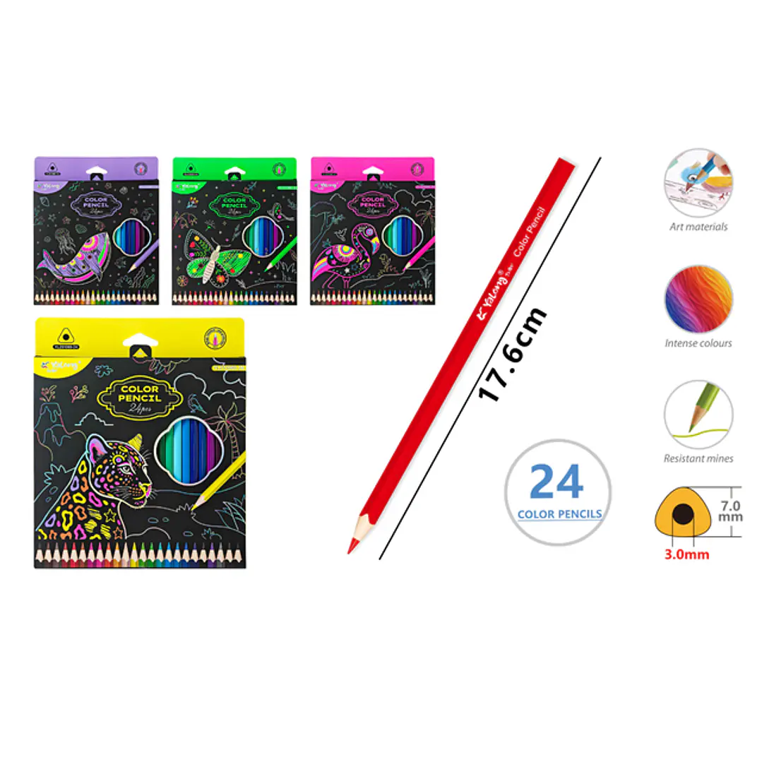 Lapices De Colores 17.6Cm 24 Unidades 1
