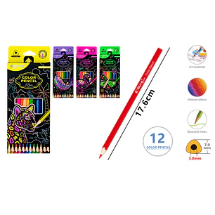 Lapices De Colores 17.6Cm 12 Unidades