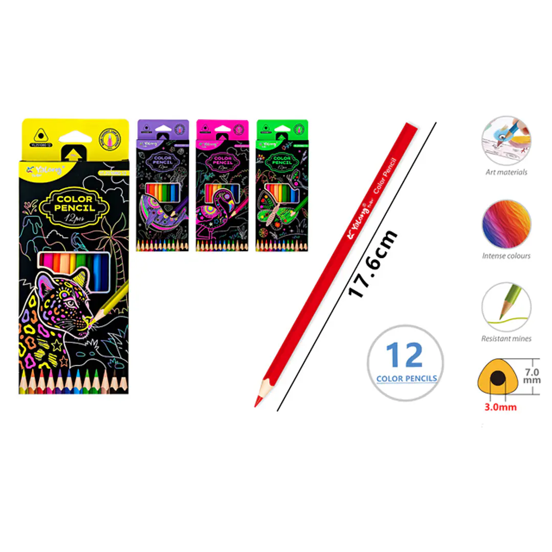 Lapices De Colores 17.6Cm 12 Unidades 1