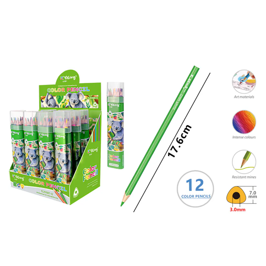 Lapices De Colores Koala 17.6Cm 12 Unidades 1