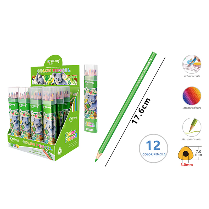 Lapices De Colores Koala 17.6Cm 12 Unidades 1