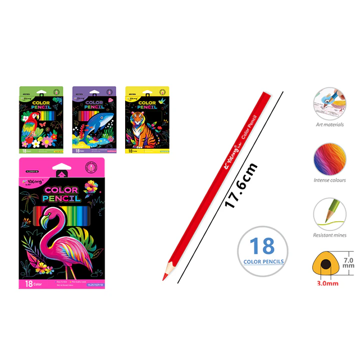 Lapices De Colores 17.6Cm 18 Unidades 1