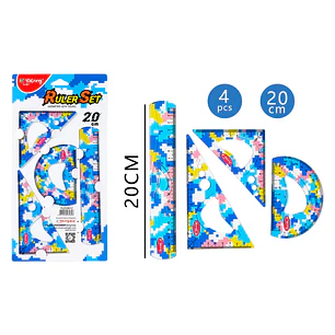Set De Reglas Plastico 4 Unidades 20Cm