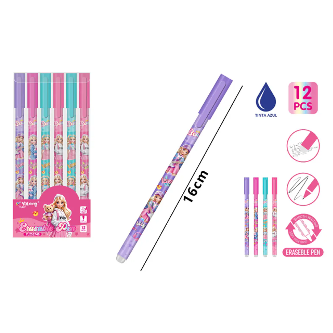 Boligrafos Borrable 16Cm 12 Unidades 1