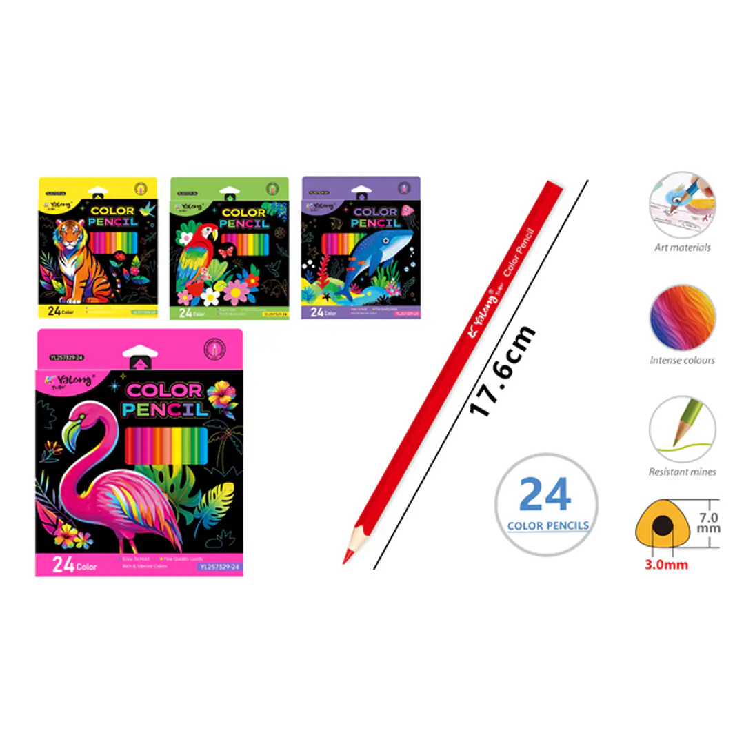 Lapices De Colores 17.6Cm 24 Unidades 1