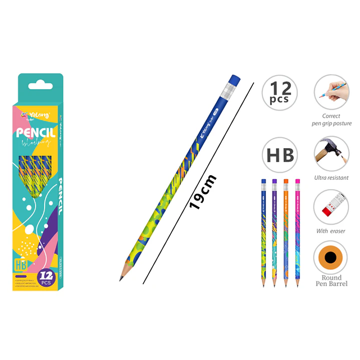 Lapices Grafito Hb Con Goma 19Cm 12 Unidades 1