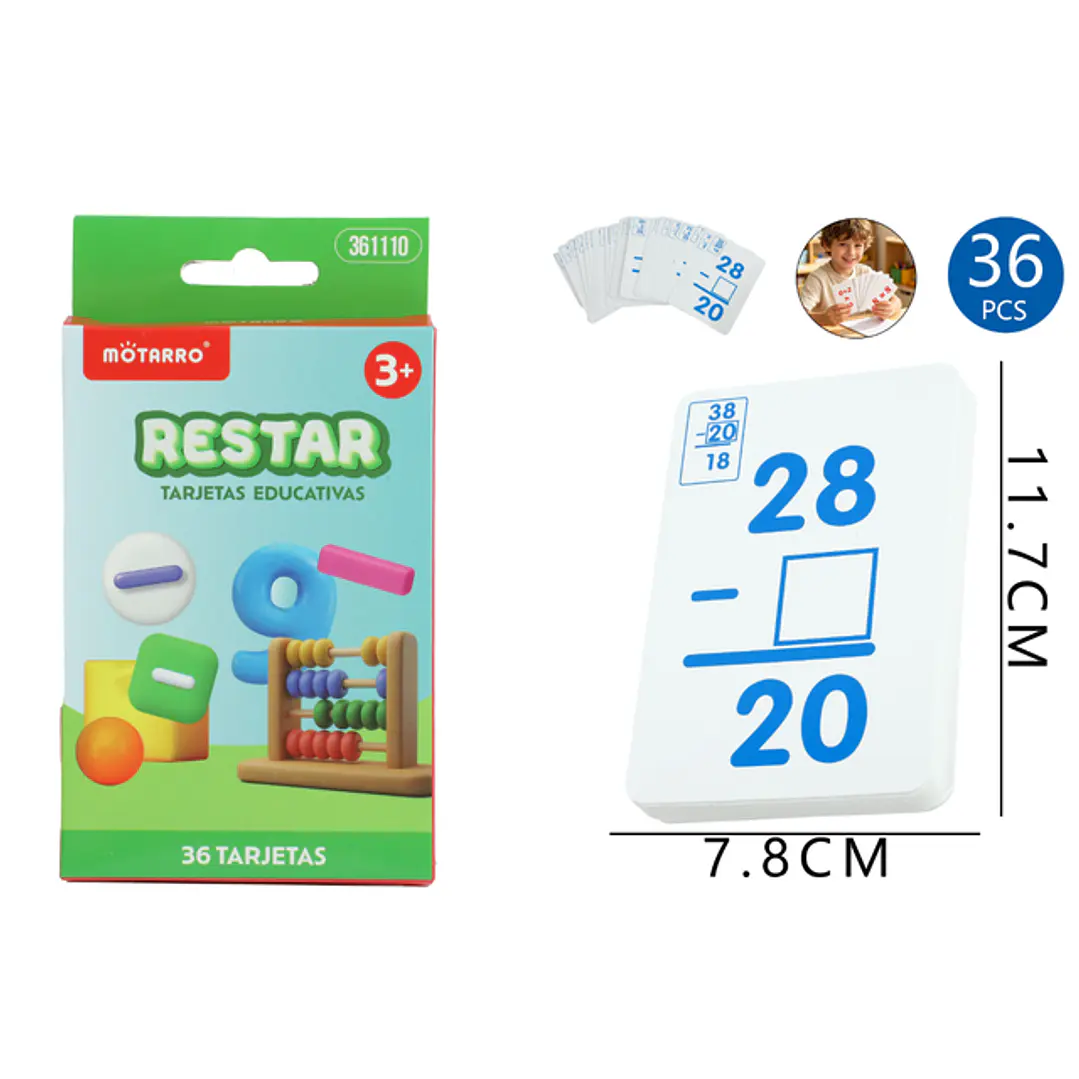 Tarjetas De Aprendizaje Resta 36 Unidades 1